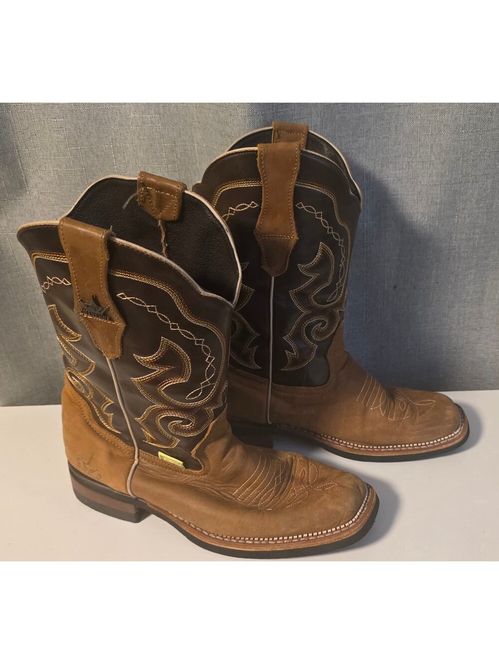 Cheyenne Western Cowboy Boots Brown Leather Sz 7-7.5